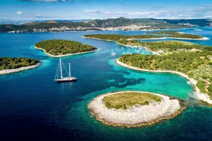 Aerial view of Paklinski Islands