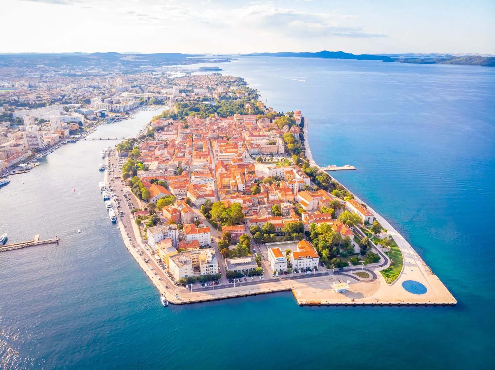 Aerial view of Zadar in summer, Croatia
