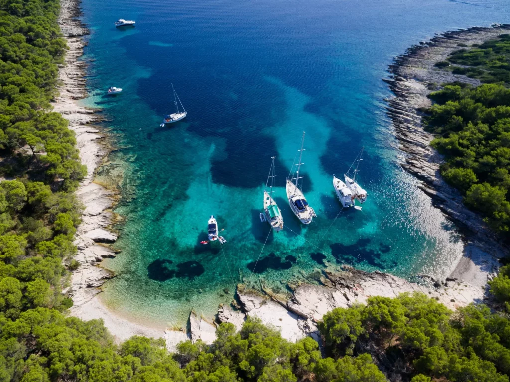 Croatia Aerial View Otok Žirje, Luftaufnahme Zirje Bucht, Šibenik