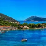 Kroatië. Zuid-Dalmatië - Eiland Elaphiti. Het eiland Kolocep (Kalamota, Calamotta) vlakbij de stad Dubrovnik. Donje Celo nederzetting