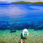 Elaphiti islands, turquoise adriatic beach near Korcula, Dalmatia, Croatia