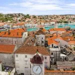 Trogir town panoramic view, Croatia Trogir. Croatian tourist des